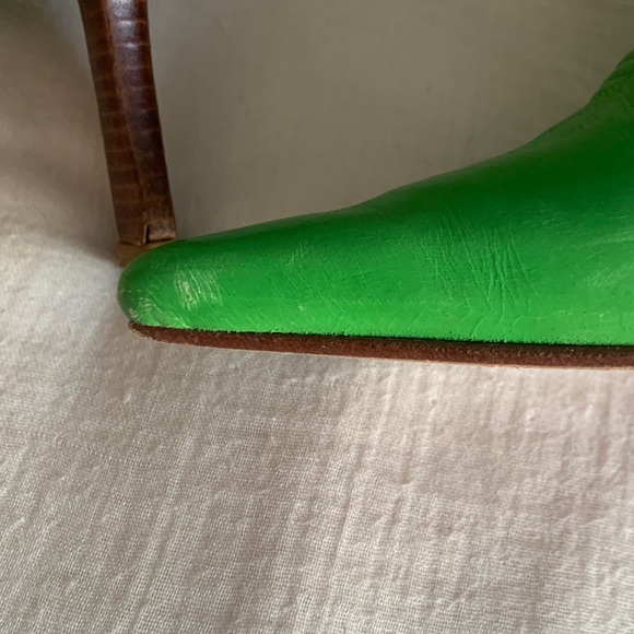 Vibrant Apple Green Charlie Horse Leather Heeled Boots - Picture 4 of 12